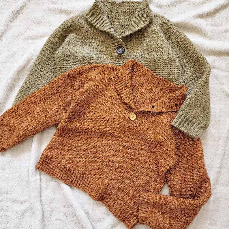 Button Henley Sweater Crochet Pattern