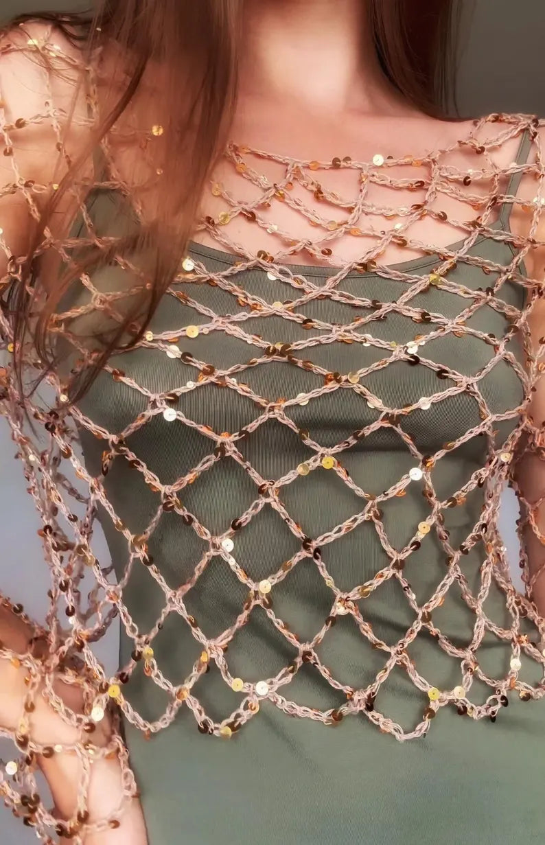 Sequin Mesh Top Crochet Pattern