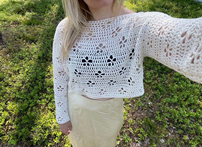 Cherry Blossom Sweater Crochet Pattern