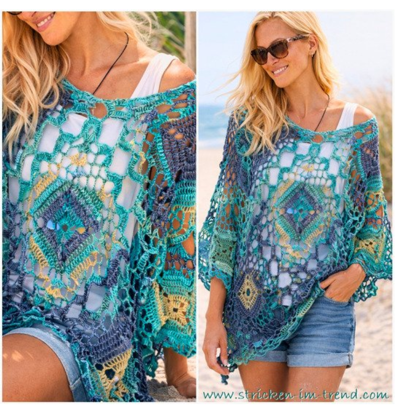 Tropical Poncho Crochet Pattern