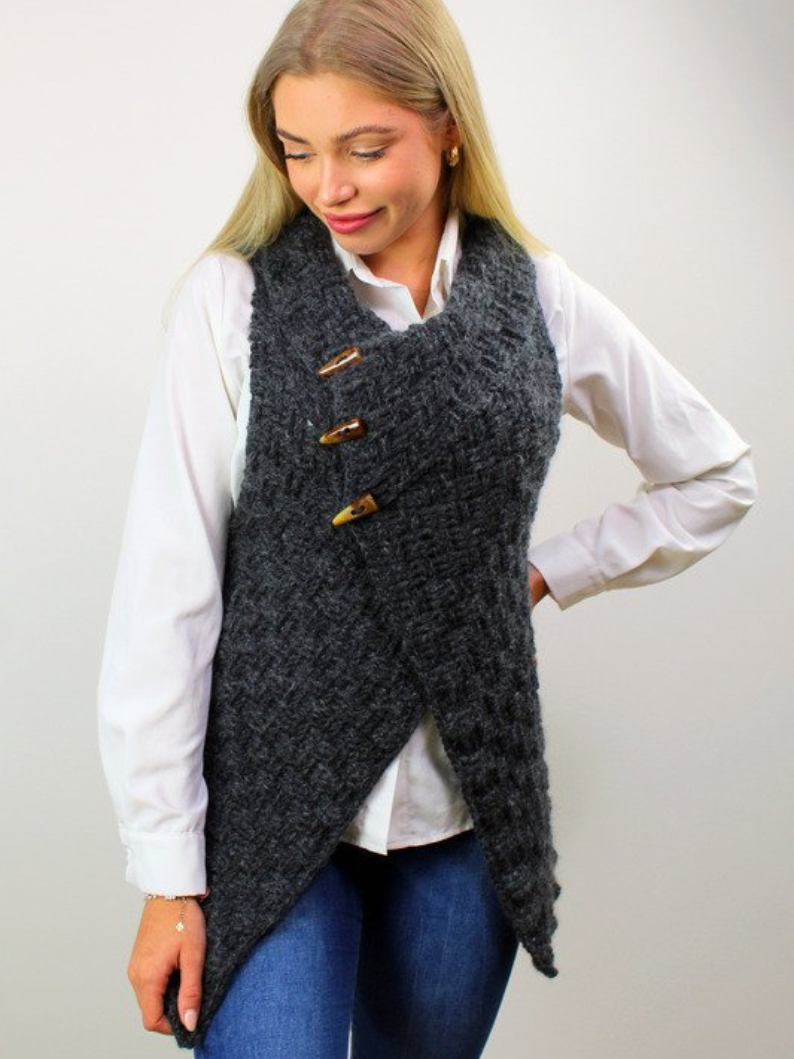 Textured Rib  Vest Crochet  Pattern