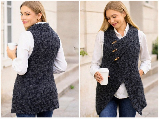 Textured Rib  Vest Crochet  Pattern