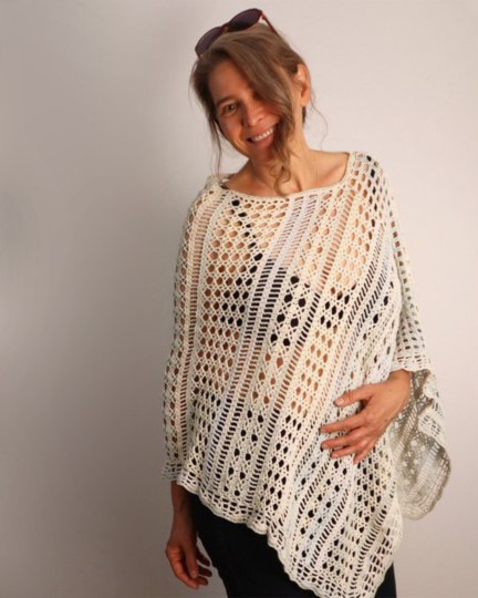 Mixed Stitch Poncho Crochet Pattern