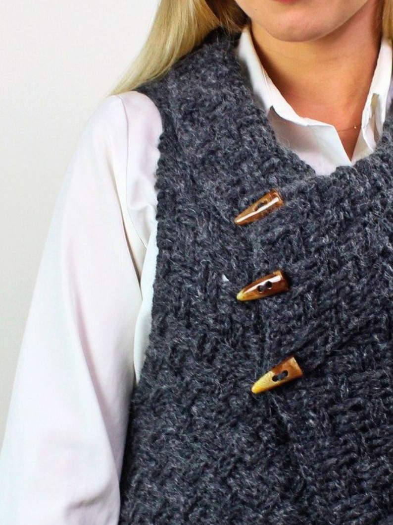 Textured Rib  Vest Crochet  Pattern