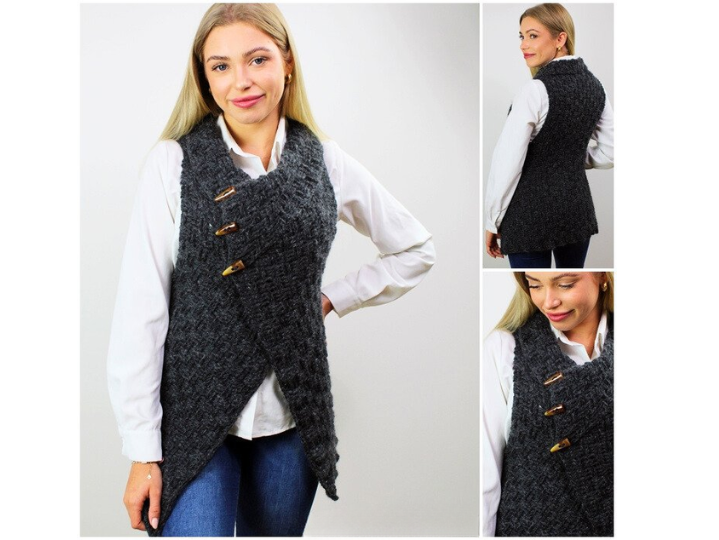 Textured Rib  Vest Crochet  Pattern