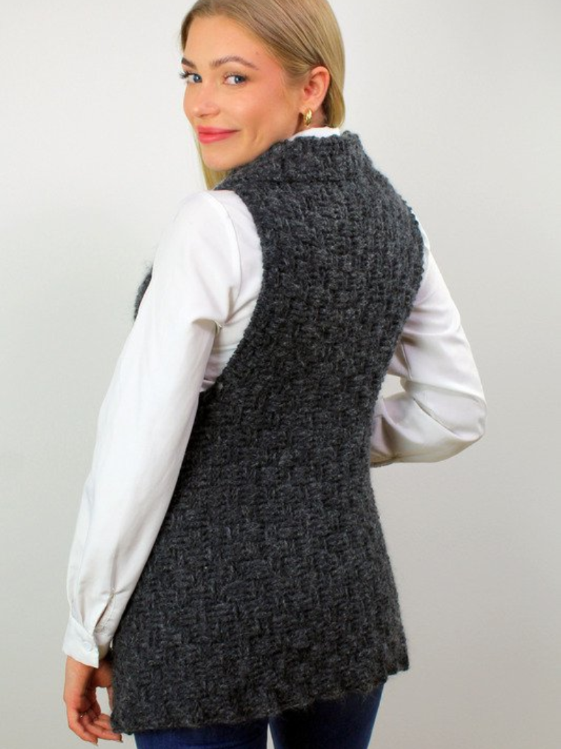 Textured Rib  Vest Crochet  Pattern