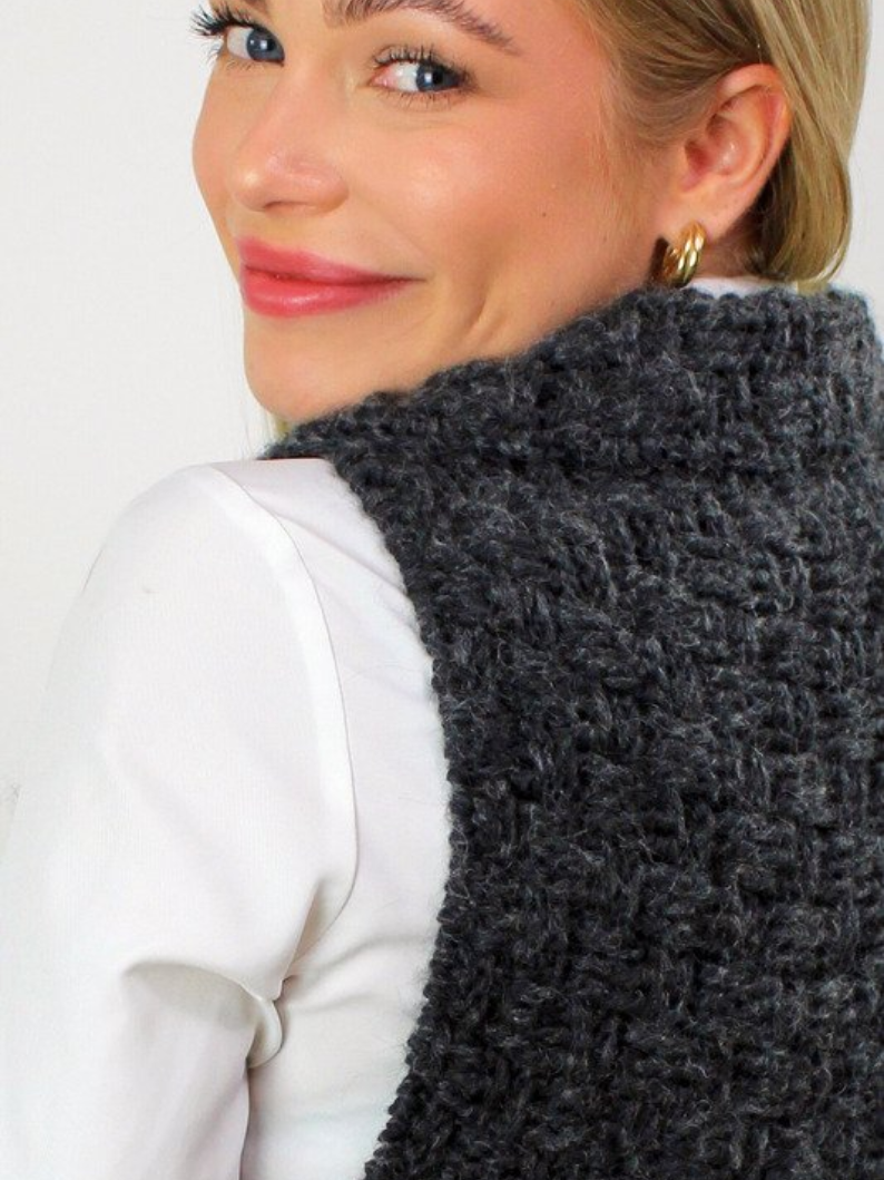 Textured Rib  Vest Crochet  Pattern