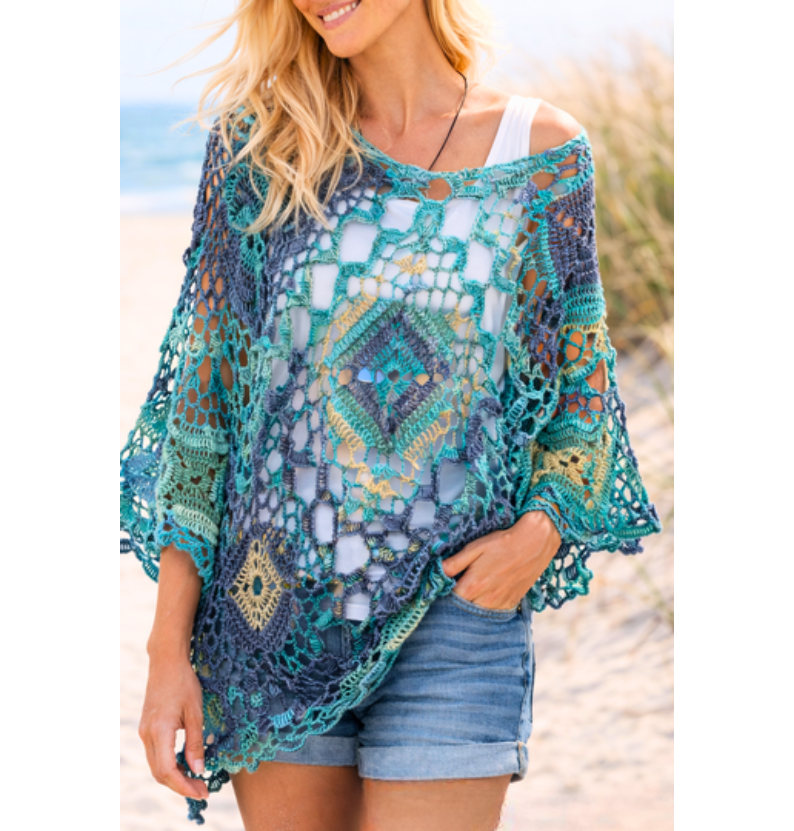 Tropical Poncho Crochet Pattern