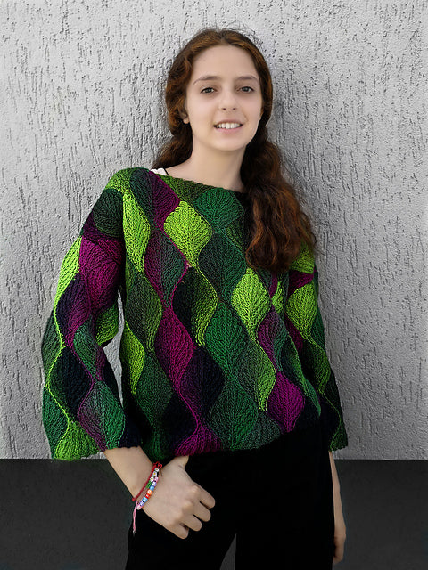 Pullover Leafy Crochet Pattern