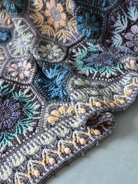 Floral Mosaic Blanket Crochet Pattern