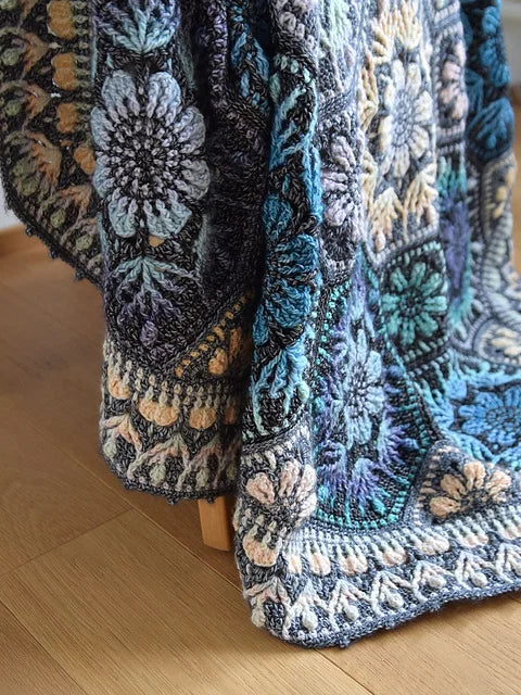 Floral Mosaic Blanket Crochet Pattern