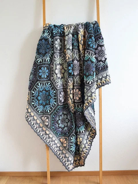 Floral Mosaic Blanket Crochet Pattern