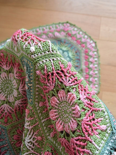 Floral Mosaic Blanket Crochet Pattern