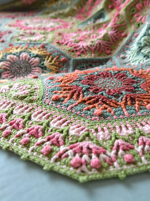 Floral Mosaic Blanket Crochet Pattern