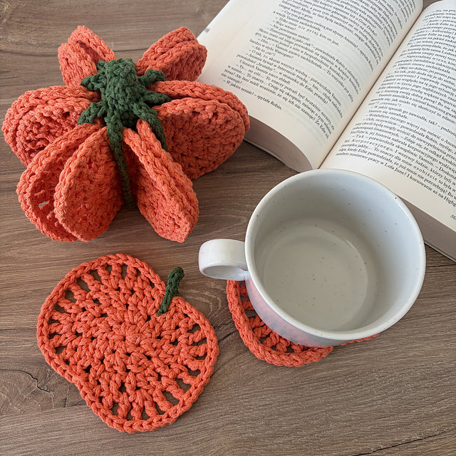 Pumpkin Coaster Set Crochet Pattern