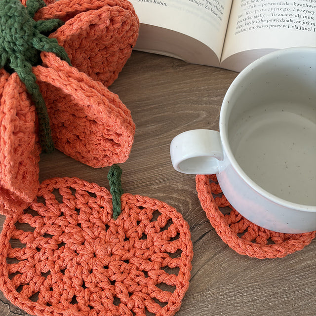Pumpkin Coaster Set Crochet Pattern