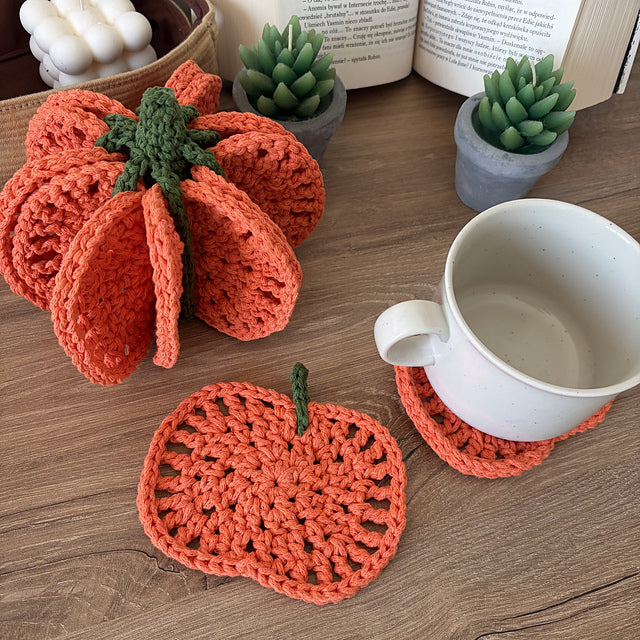 Pumpkin Coaster Set Crochet Pattern