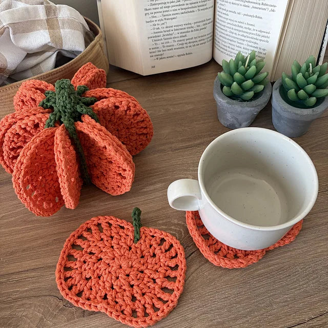 Pumpkin Coaster Set Crochet Pattern