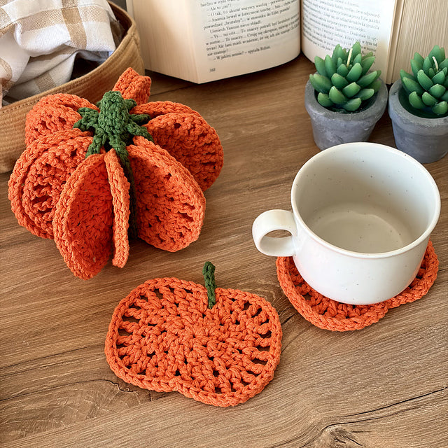 Pumpkin Coaster Set Crochet Pattern