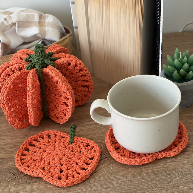 Pumpkin Coaster Set Crochet Pattern