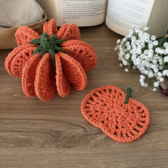 Pumpkin Coaster Set Crochet Pattern