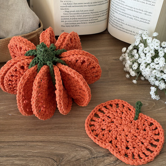 Pumpkin Coaster Set Crochet Pattern