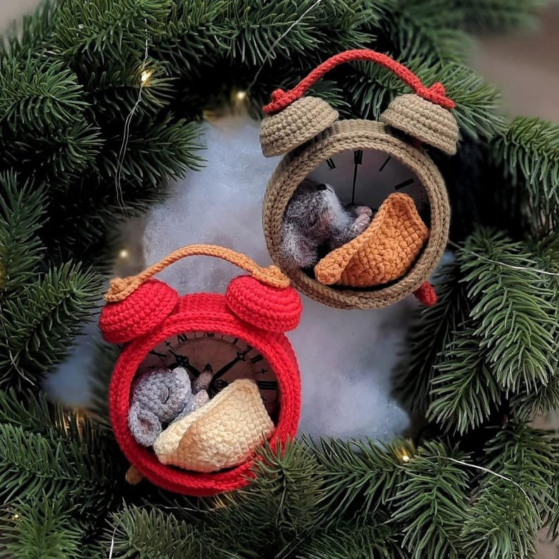 Sleepy Mouse Clock Crochet Pattern