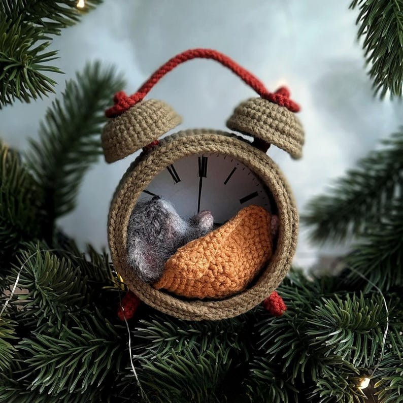 Sleepy Mouse Clock Crochet Pattern