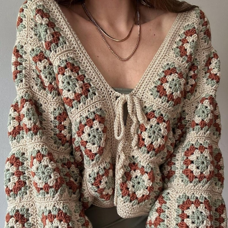 Granny Square Cardigan Crochet Pattern