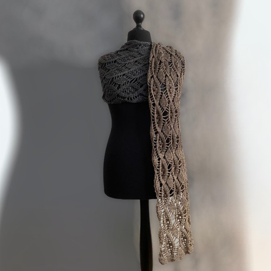 Leaf and Braid Shawl Crochet Pattern