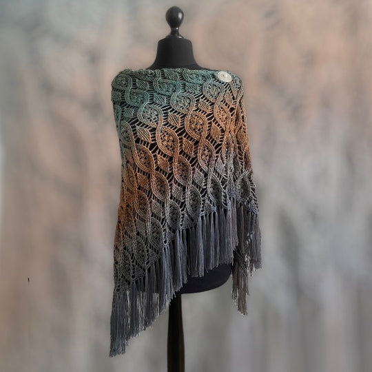 Leaf and Braid Shawl Crochet Pattern