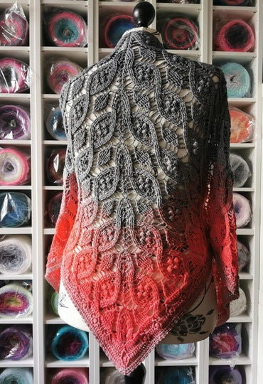 Leaf and Braid Shawl Crochet Pattern