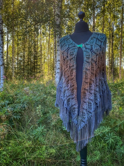 Leaf and Braid Shawl Crochet Pattern