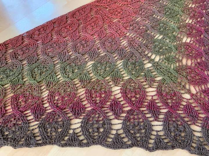 Leaf and Braid Shawl Crochet Pattern