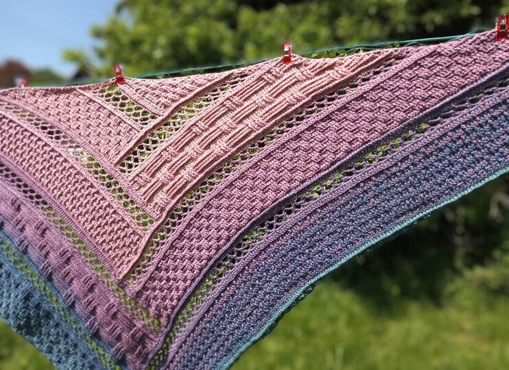 Textured Triangle Shawl Crochet Pattern