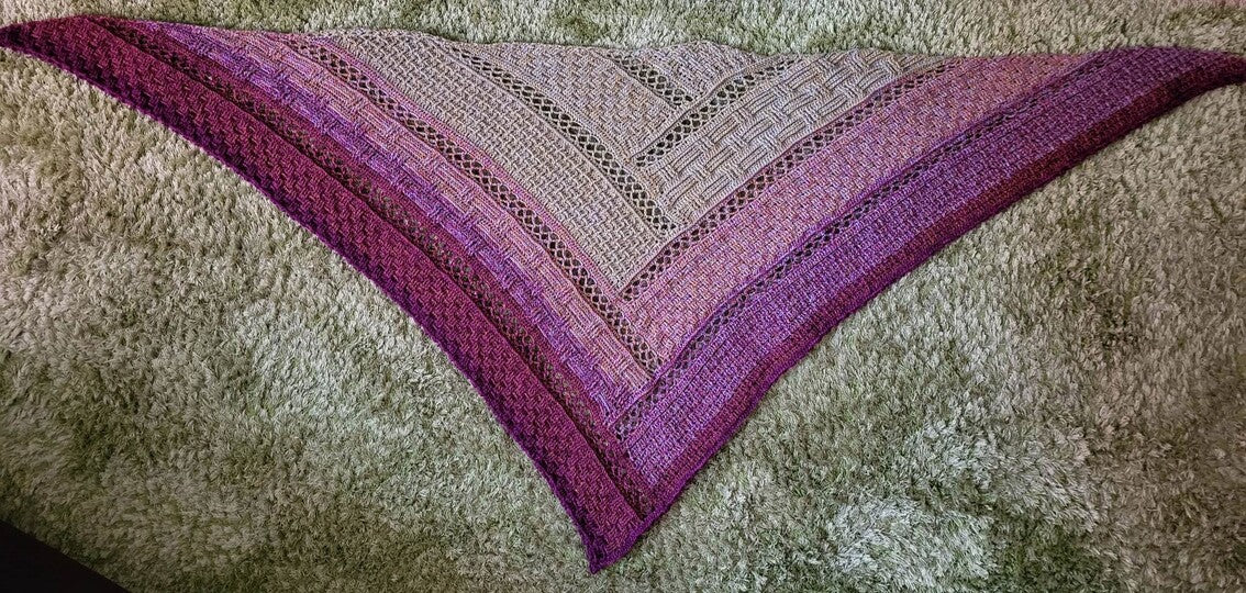 Textured Triangle Shawl Crochet Pattern