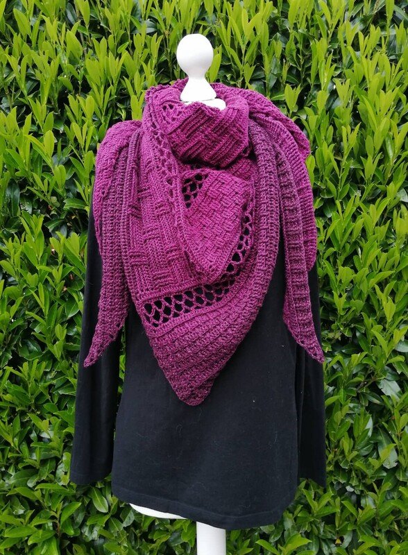 Textured Triangle Shawl Crochet Pattern