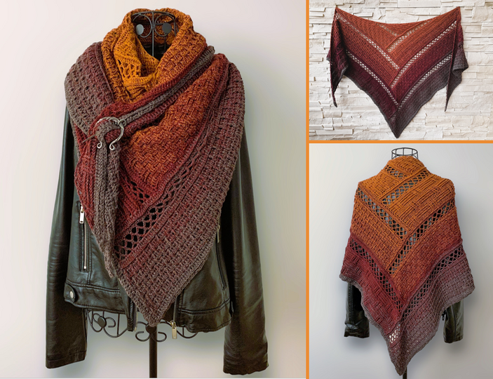Textured Triangle Shawl Crochet Pattern