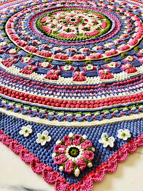 Floral Throw Crochet Pattern