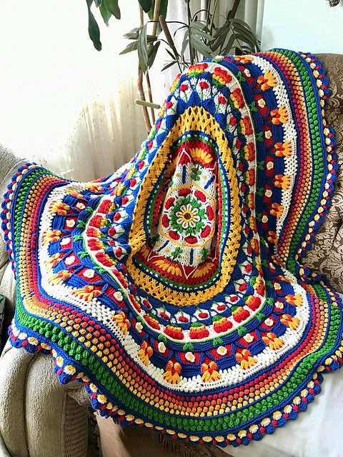 Floral Throw Crochet Pattern