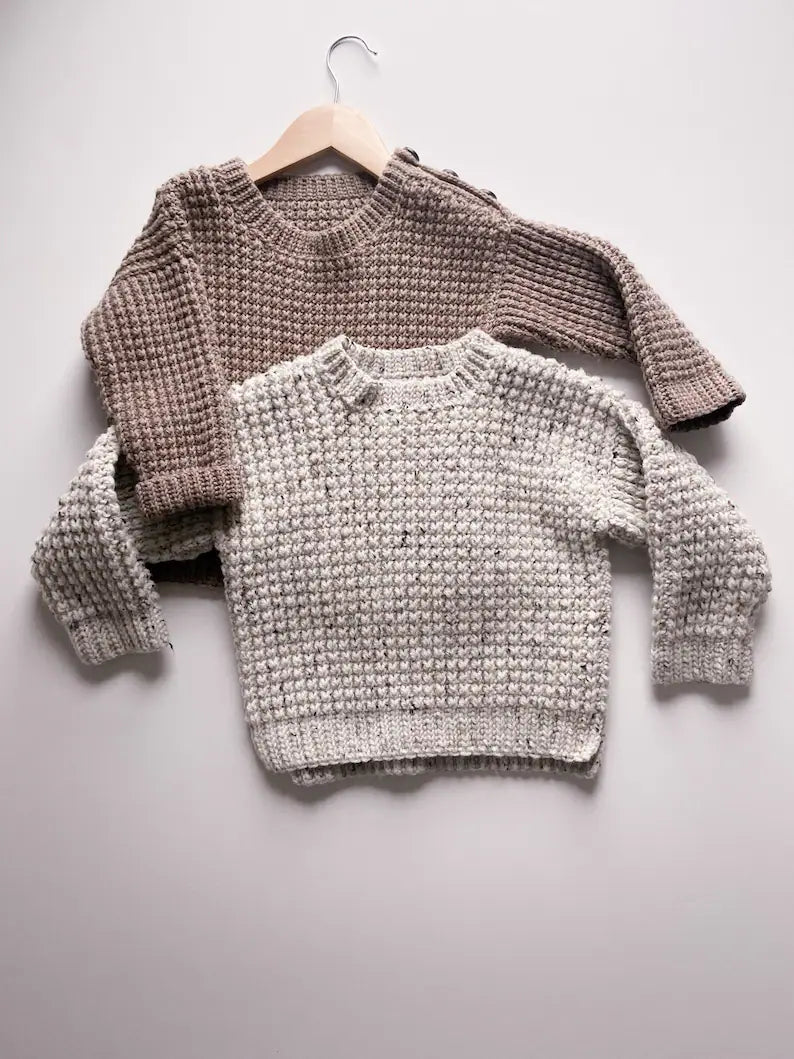 Kids Ribbed Sweater Crochet Pattern