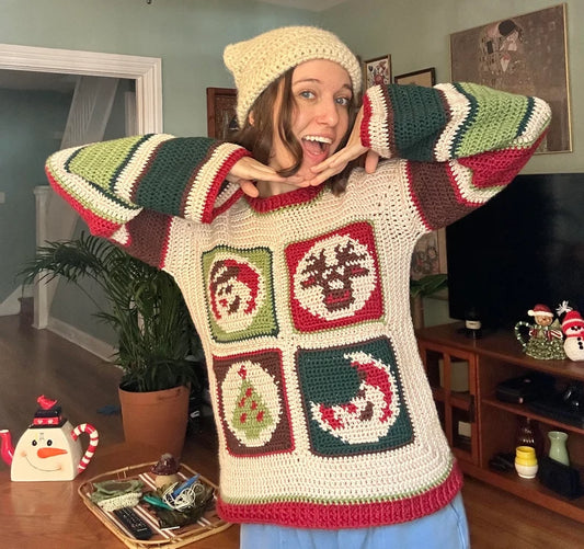 Sugar Cookie Christmas Sweater Crochet Pattern