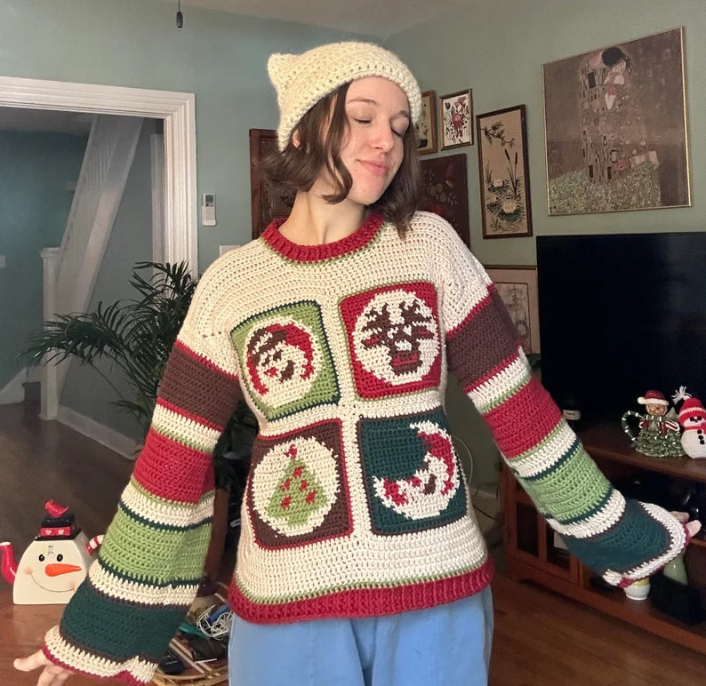 Sugar Cookie Christmas Sweater Crochet Pattern