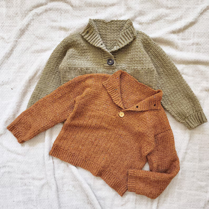 Button Henley Sweater Crochet Pattern