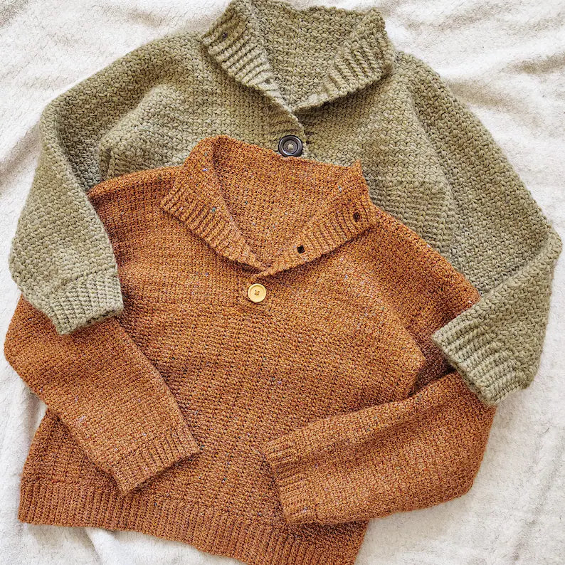 Button Henley Sweater Crochet Pattern