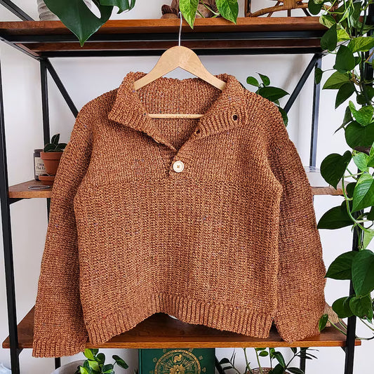 Button Henley Sweater Crochet Pattern
