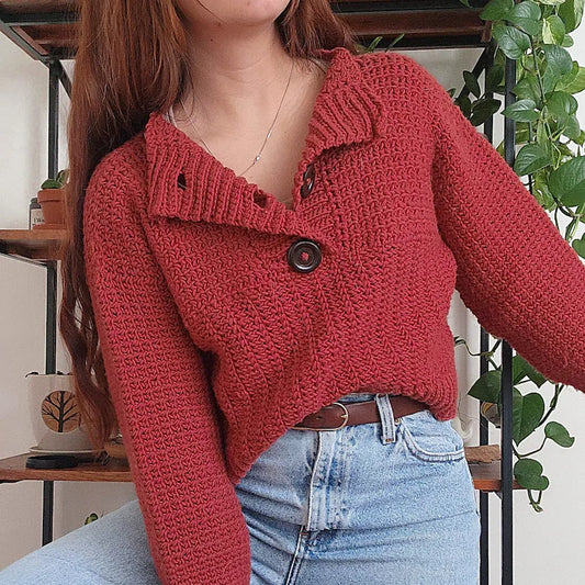 Button Henley Sweater Crochet Pattern