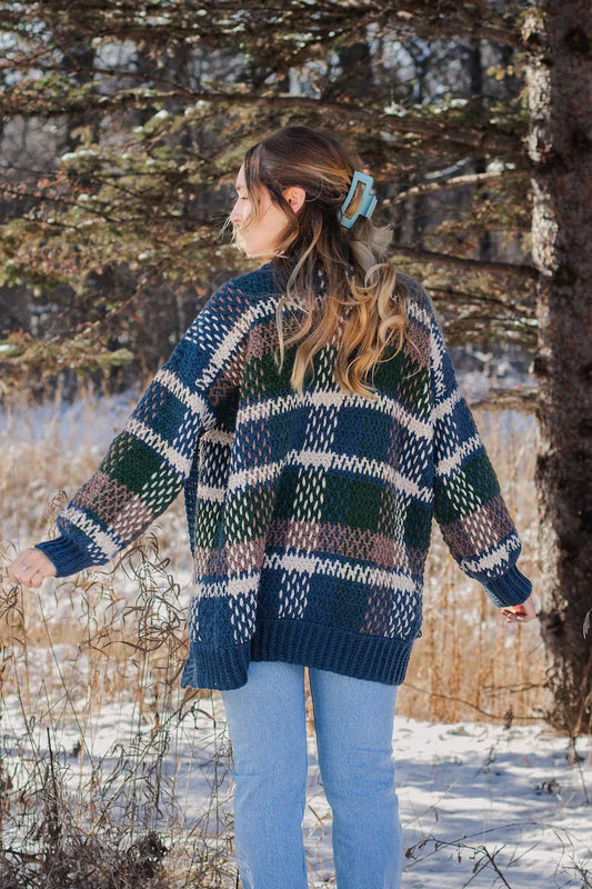 Plaid Cardigan Crochet Pattern