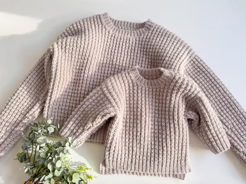 Kids Ribbed Sweater Crochet Pattern