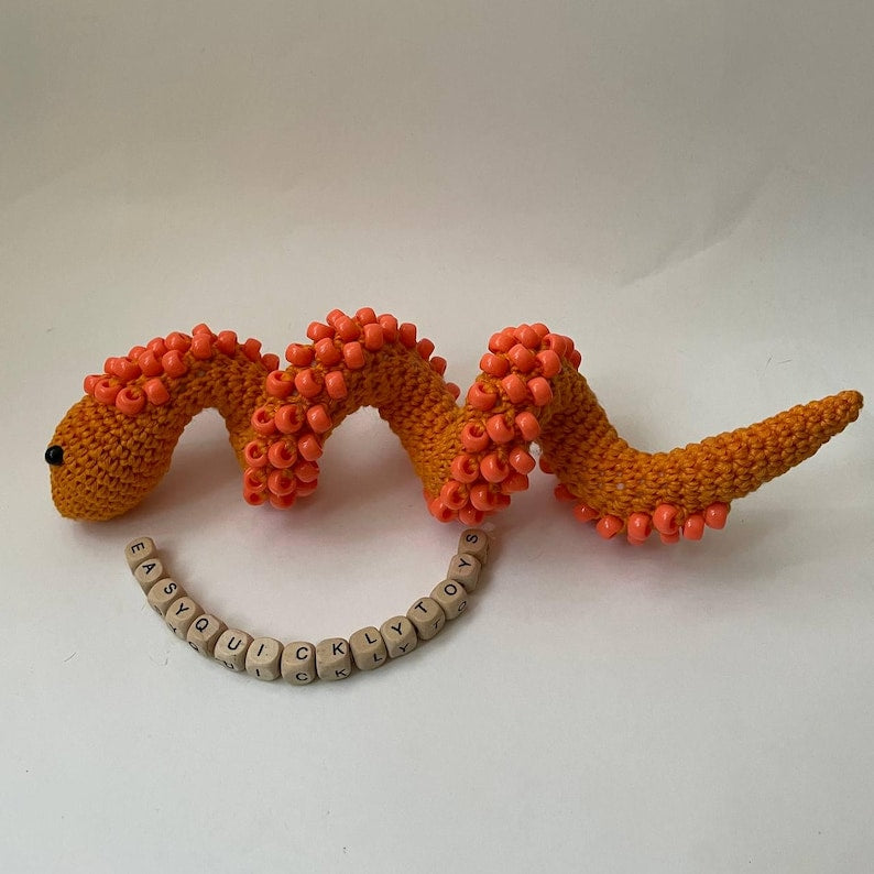 Beaded Fidget Snake Crochet Pattern